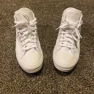 Converse Solid White Mid Tops